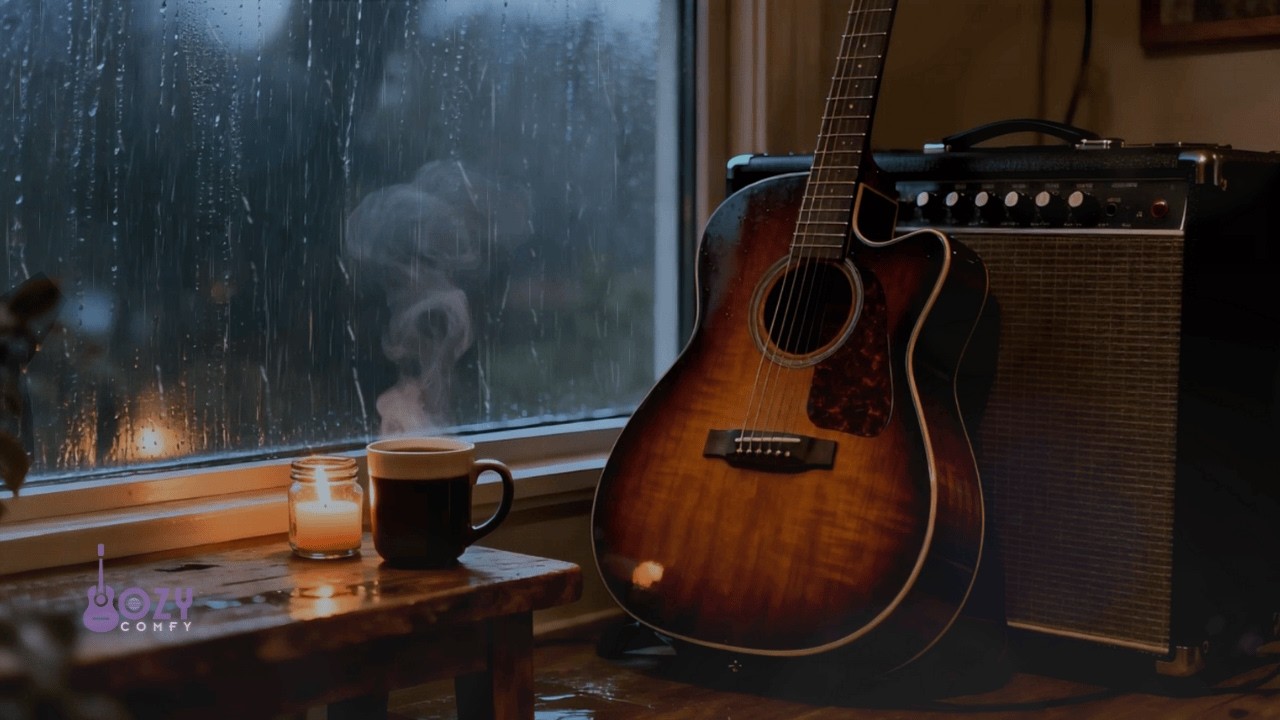 Soft Guitar & Rain Ambience • Music for Focus, Reading & Sleep | Dozy Comfy