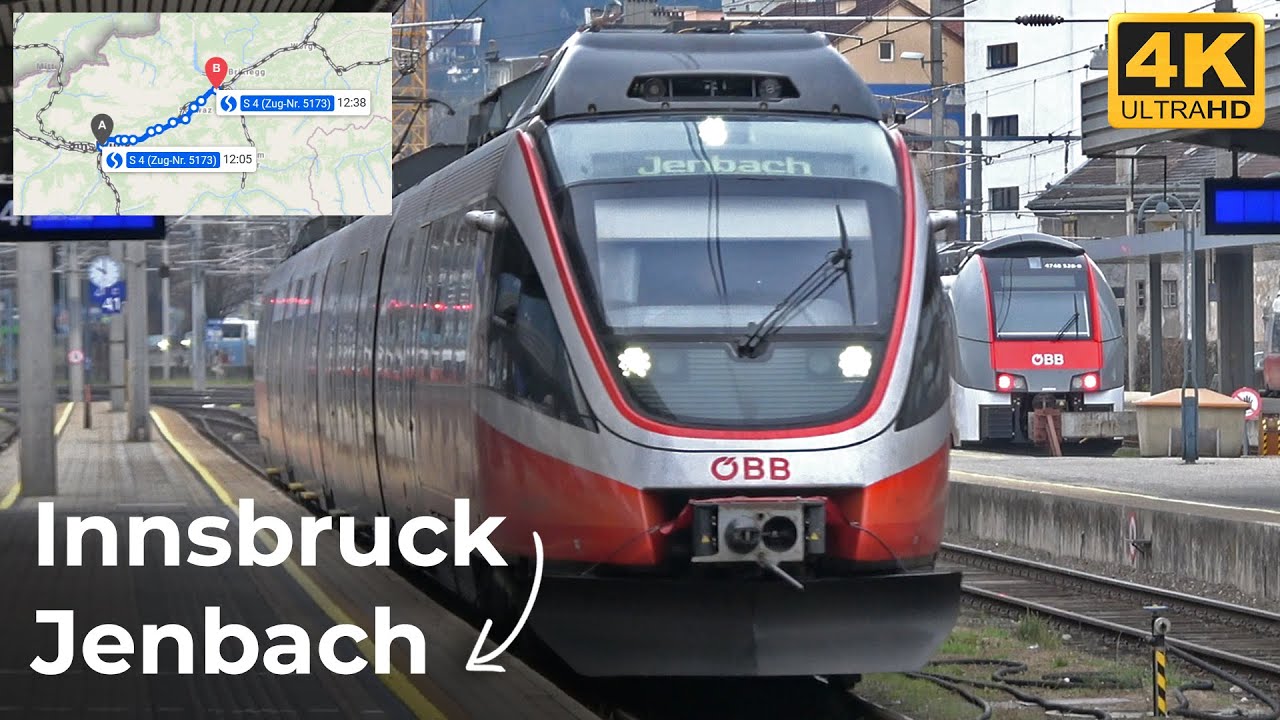Komplette Zugfahrt von Innsbruck Hbf nach Jenbach Bahnhof