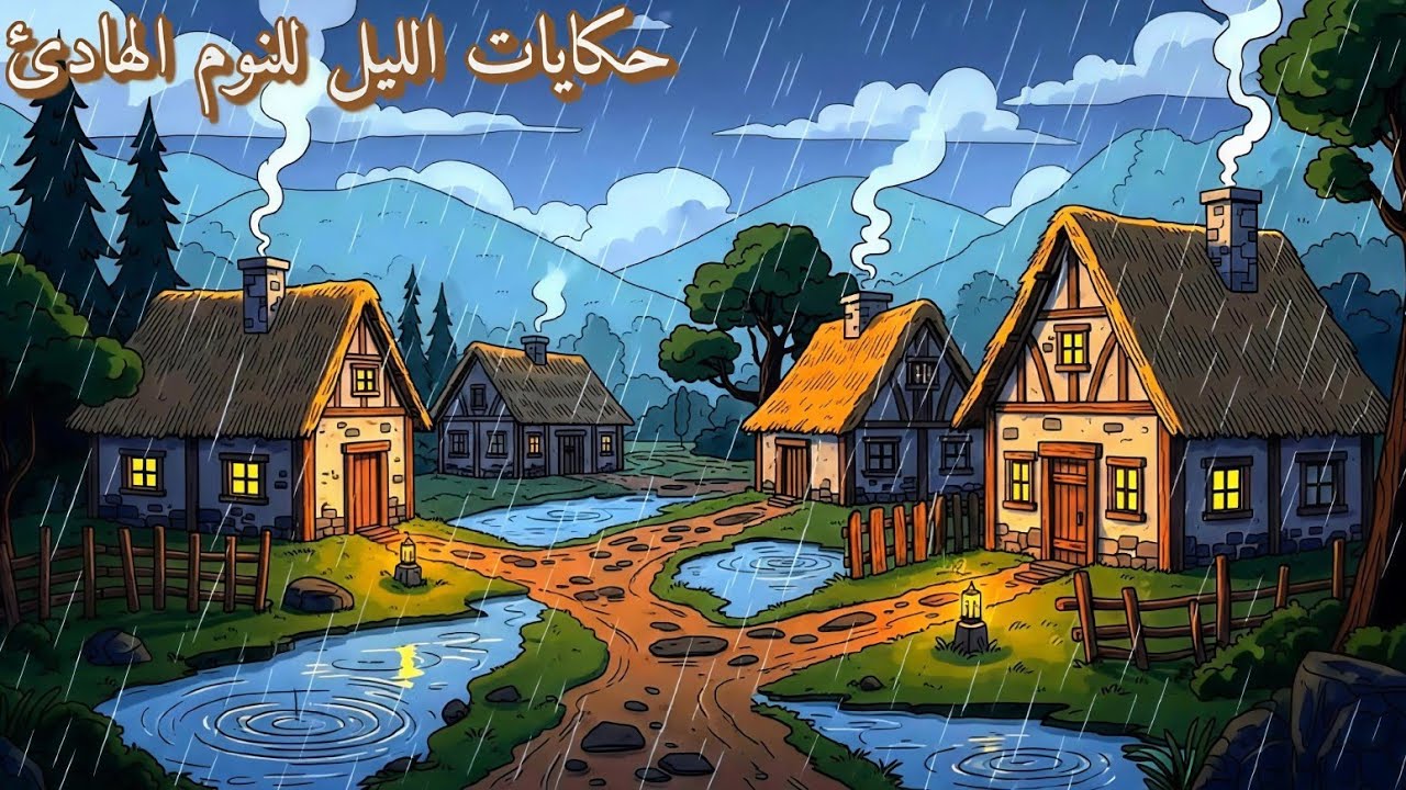 حكايات الليل للنوم الهادئ | أصوات المطر في قرية بلا كهرباء... سرّ الليالي الباردة 🌧️