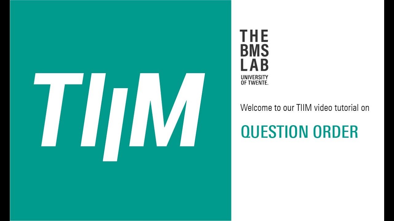 Question order in TIIM