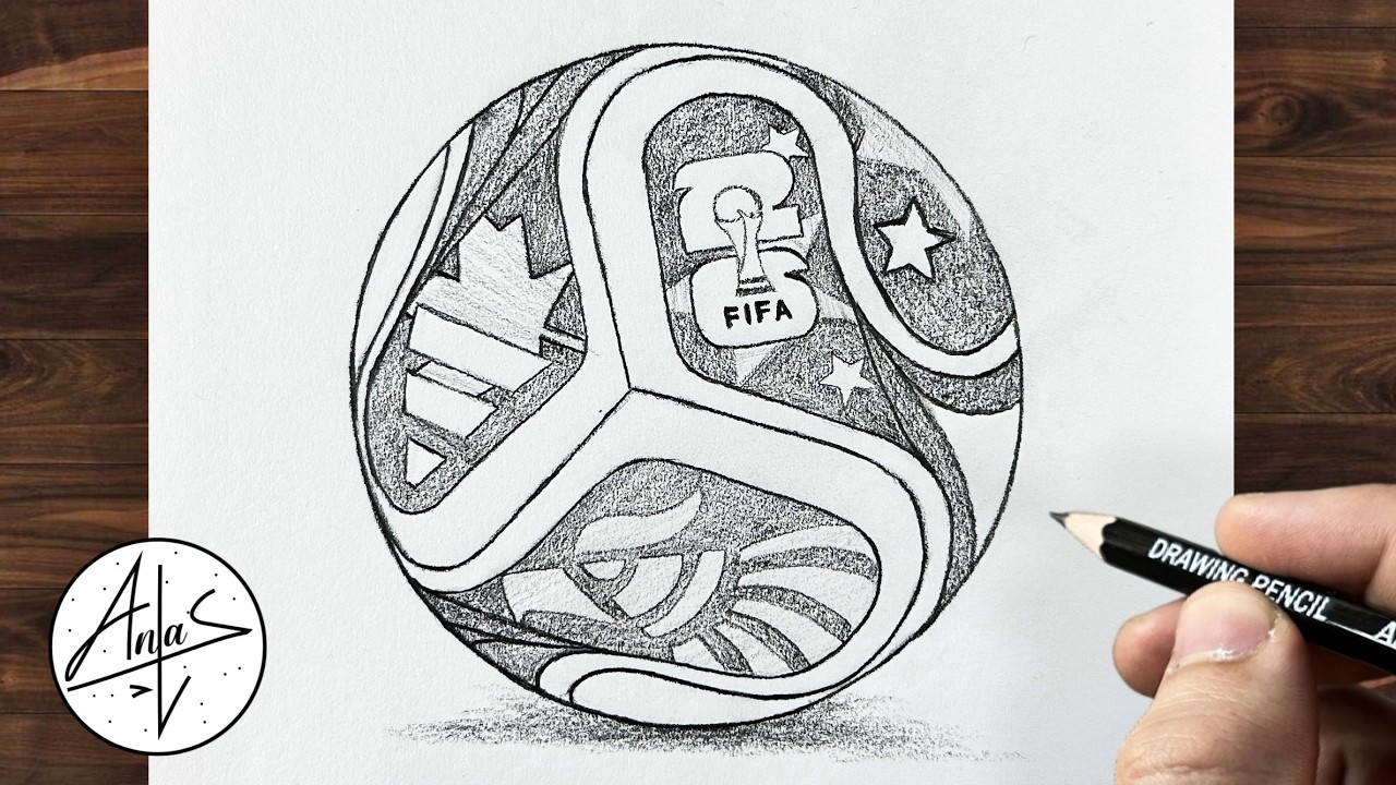 Easy FIFA World Cup Ball Drawing | Realistic Football Pencil Sketch Tutorial for Beginners