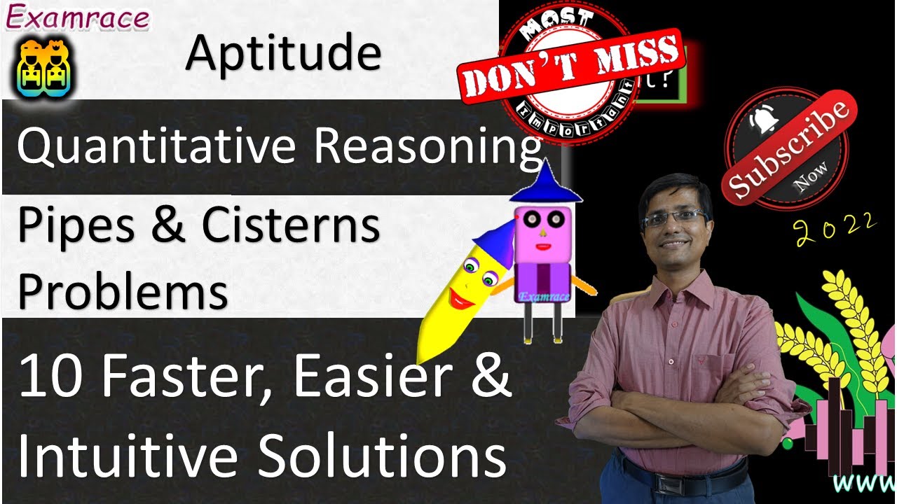 Pipes and Cisterns (Rate of Flow) Problems: 10 Faster, Easier & Intuitive Solutions