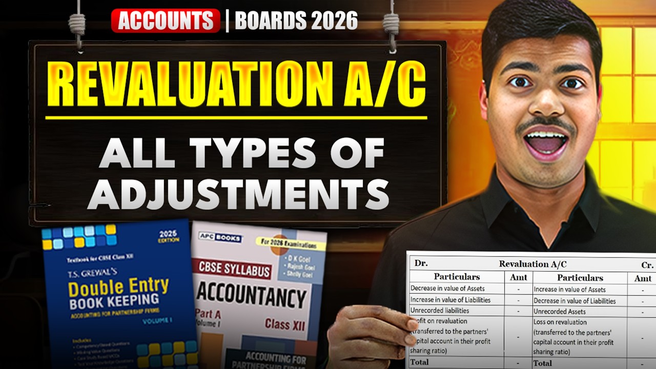 Revaluation A/c All Important Adjustments | Must do for class 12 Accounts Board Exam 2026