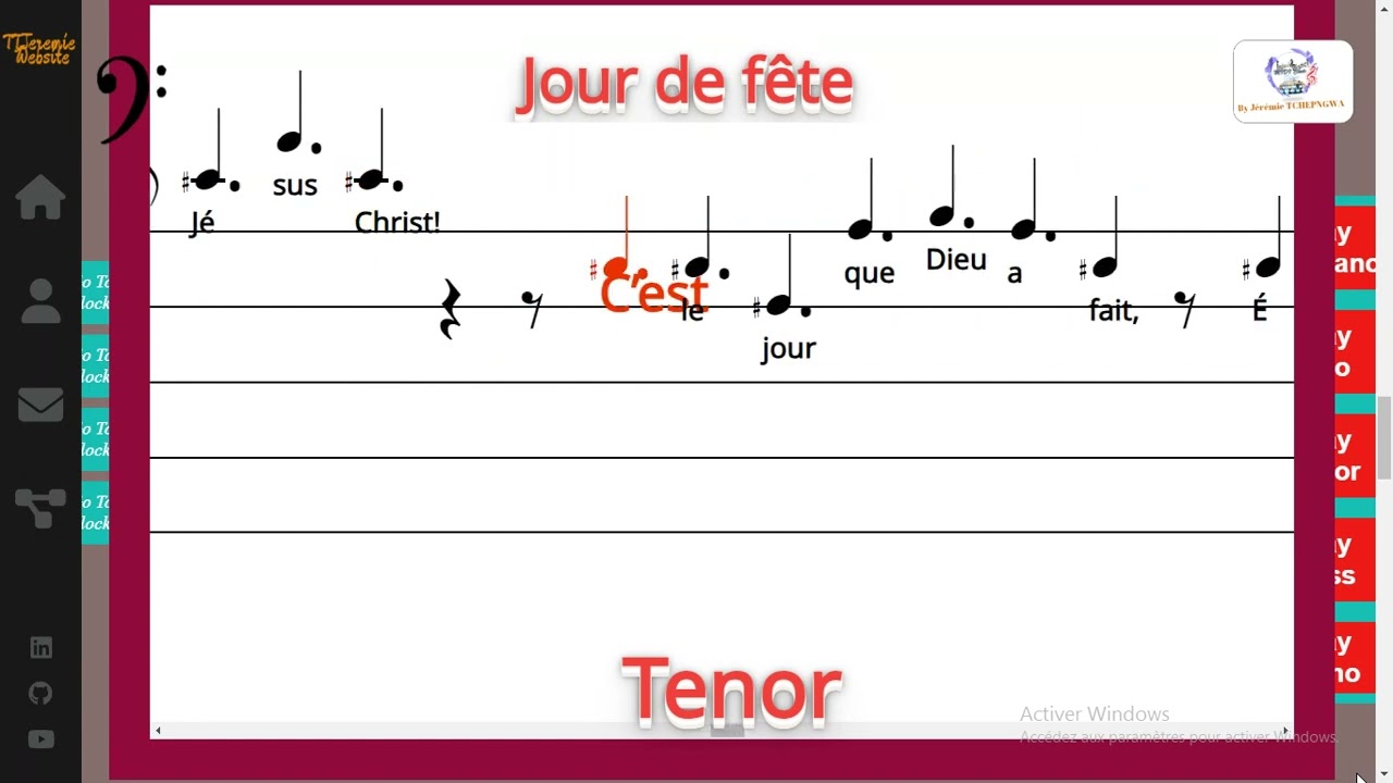 Jour de fête et jour de joie - P: Claude Bernard/CNPL, M: J-M Vincent, Harm: J. NICROSA - Tenor
