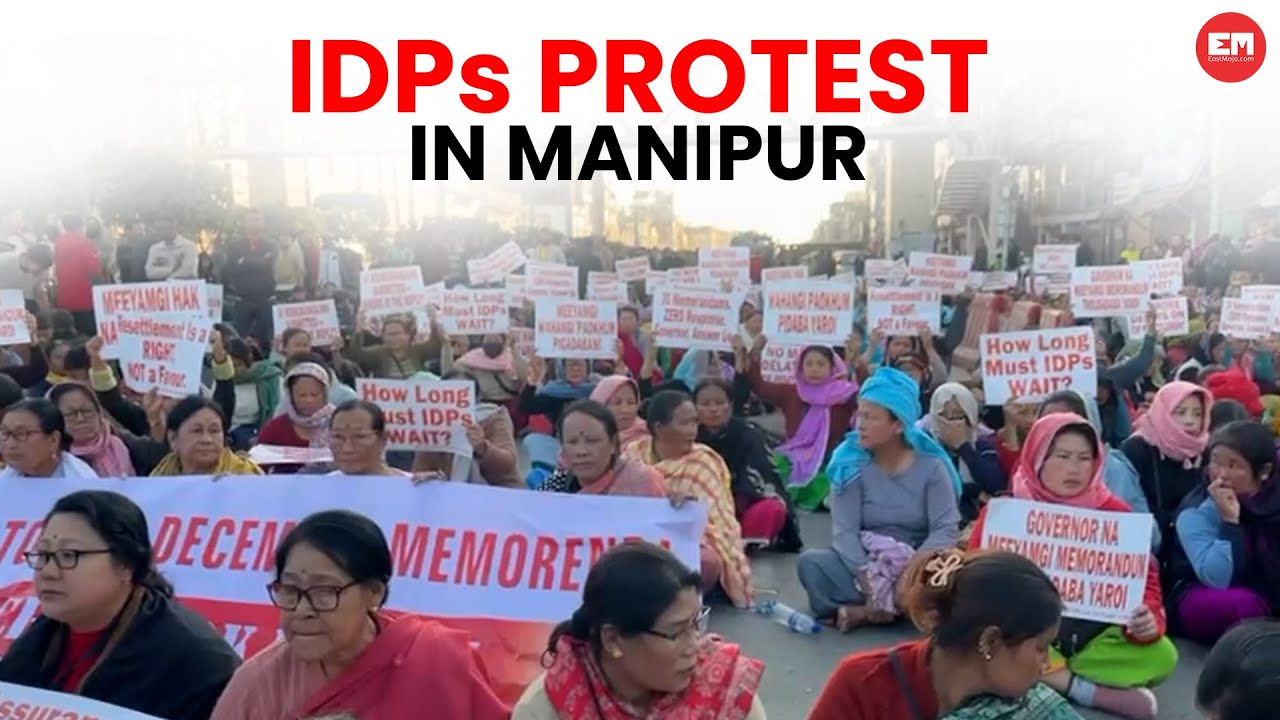 Manipur: Thousands of IDPs march to Lok Bhavan demanding immediate resettlement