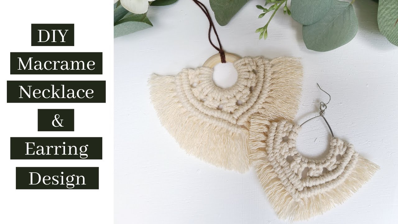 DIY Macrame Necklace And Earring Design - Macrame Jewelry  Tutorial!