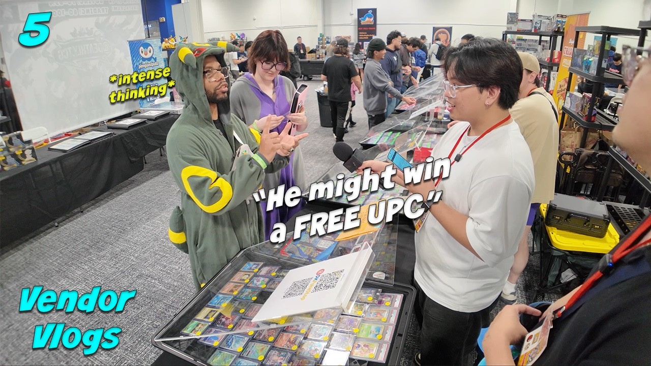 Quizzing people to WIN A FREE UPC | Fairfield Card Show Day 2 | Vendor Vlogs EP 5