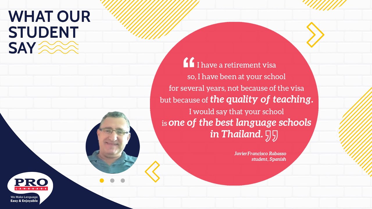 Testimonial | Javier Rabasso: My Thai online class with Pro Language is a very good atmosphere. 👍