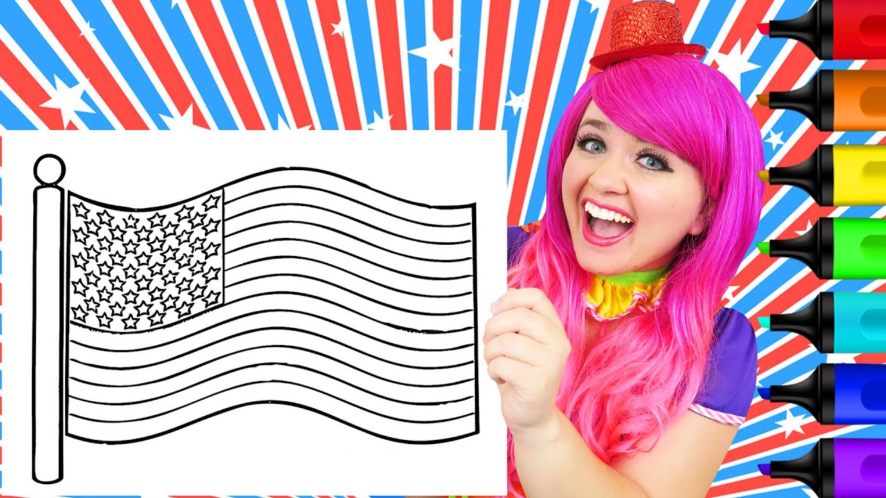 Coloring the American Flag | 4th of July | Markers