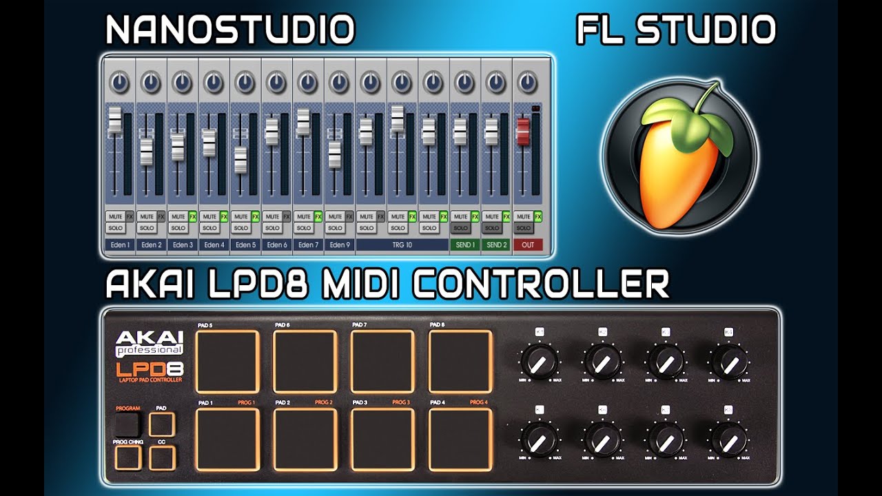 AKAI LPD8 PADS MIDI Programming In FL Studio & NanoStudio - Note Mapping & Playing Demo Tutorial
