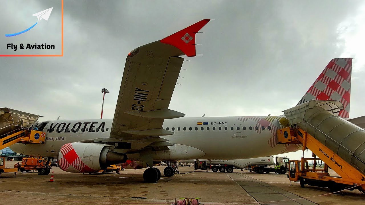TRIP REPORT | Windy Approach & HARD Landing! | VOLOTEA | Airbus A320-214 | Verona to Paris Orly