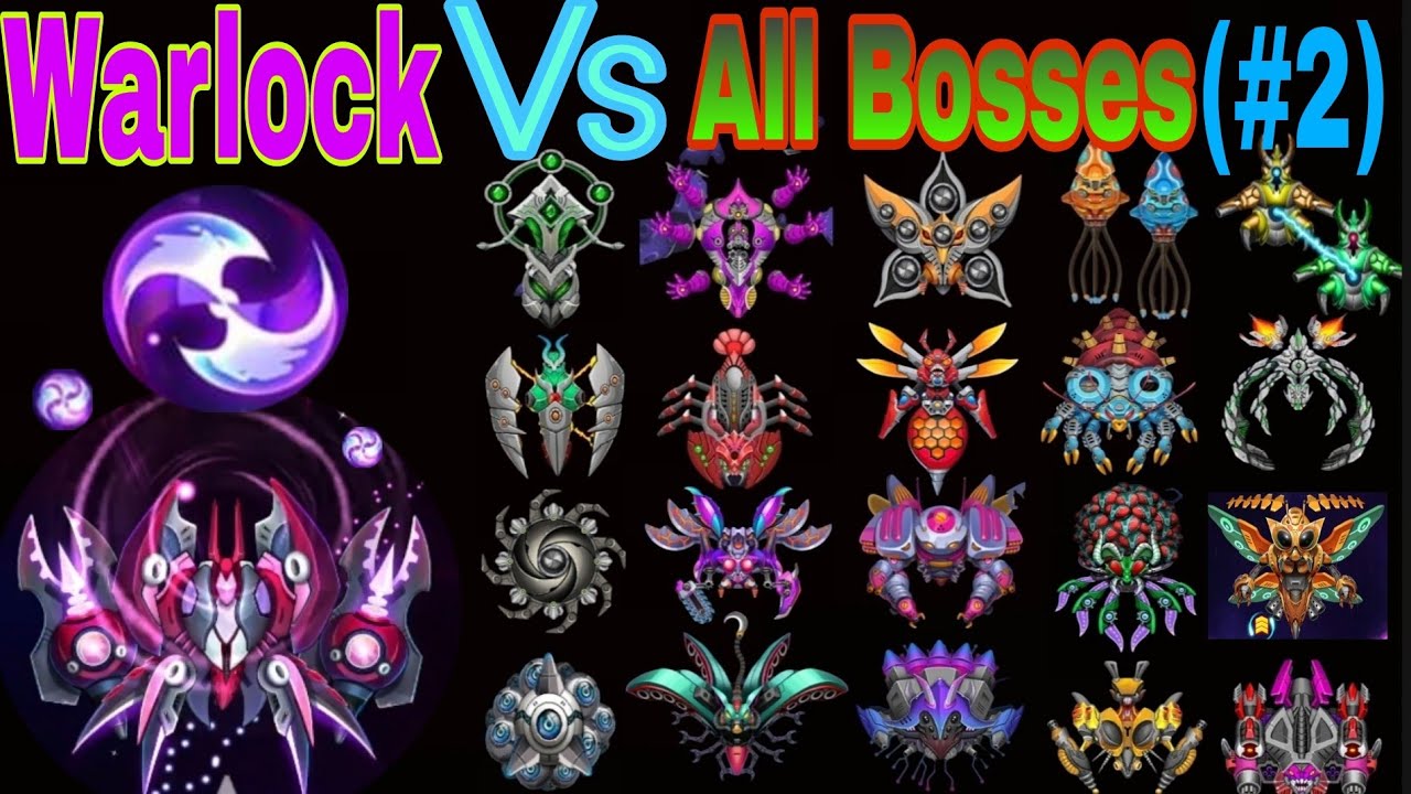 Space shooter WarLock vs All bosses (Part 2 : boss 21 - 40) - Bắn ruồi Ma pháp sư vs Boss 21-40