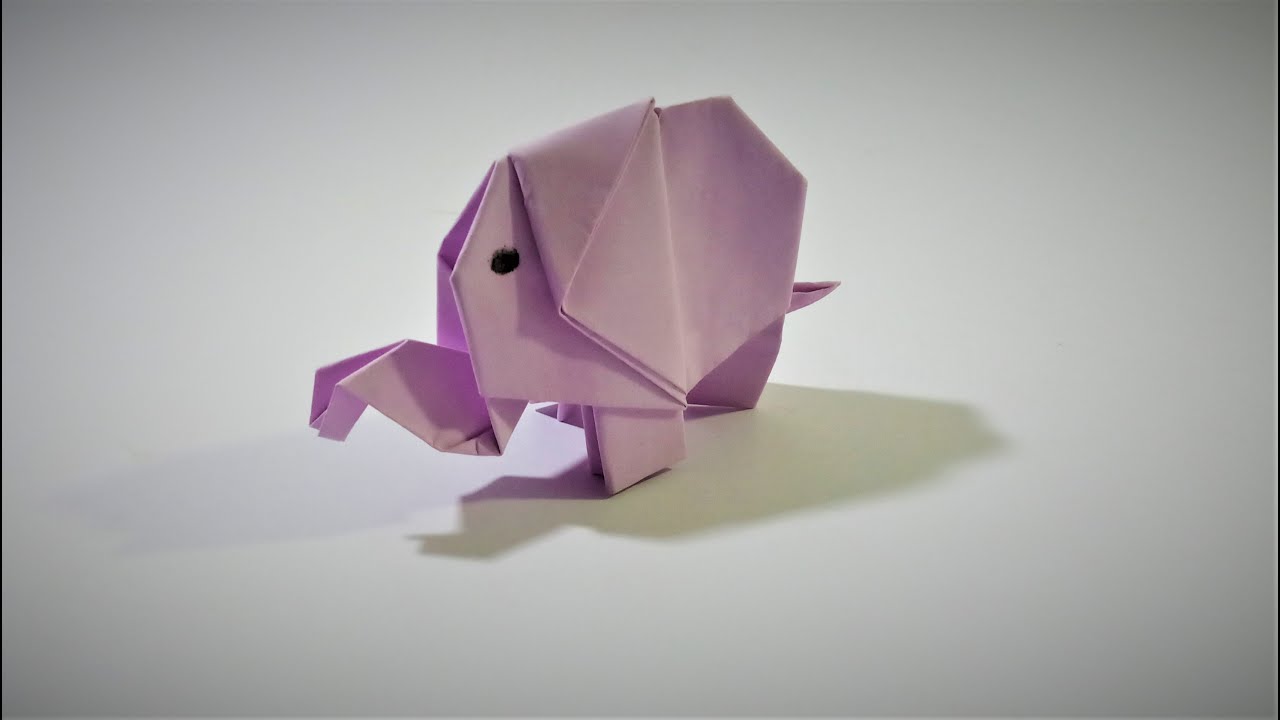 طريقة عمل فيل من الورق فن طي الورق  (Origami)