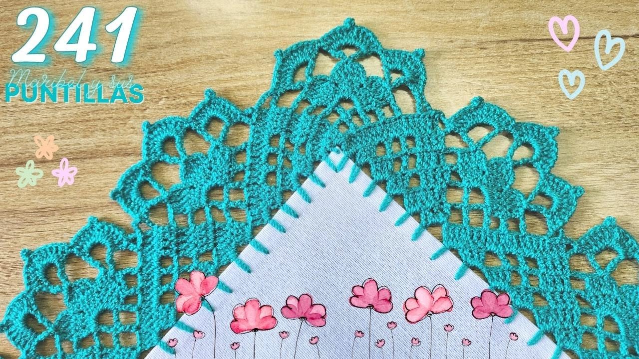 Teje esta hermosa puntilla en tus servilletas 🌿 #241