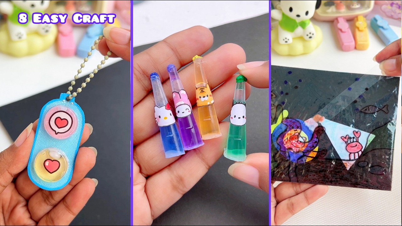 8 Easy craft ideas / miniature craft / how to make / DIY school project / Helena's Craft