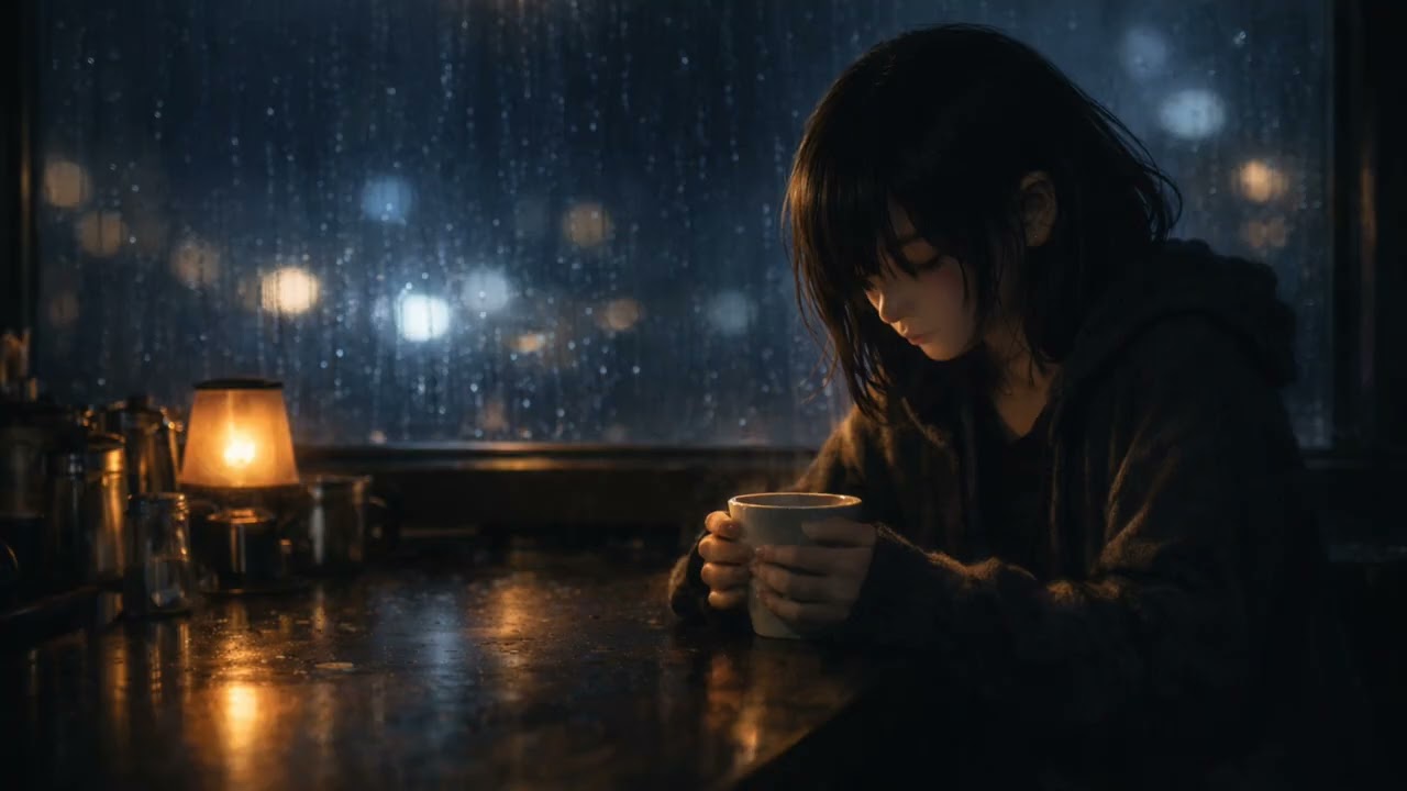 3AM Rain Counter 🌧 | Deep Night Cafe Lofi for Sleep