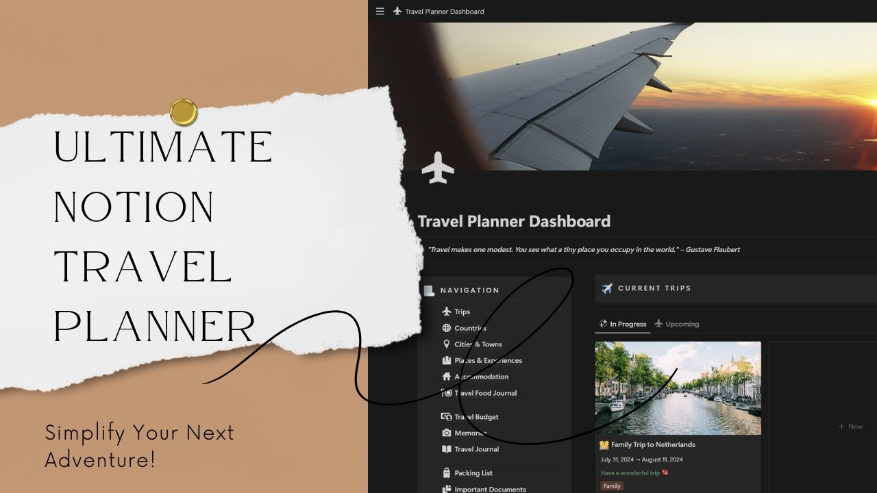 Ultimate Notion Travel Planner Tour: Simplify Your Next Adventure! 🌍 | Full Template Walkthrough