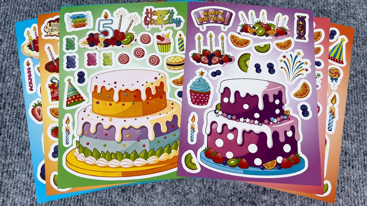 40 Minutes Satisfying🍰New Decorate with Sticker Book Miniature Rainbow Cake 💦🌈Unicorn Paper