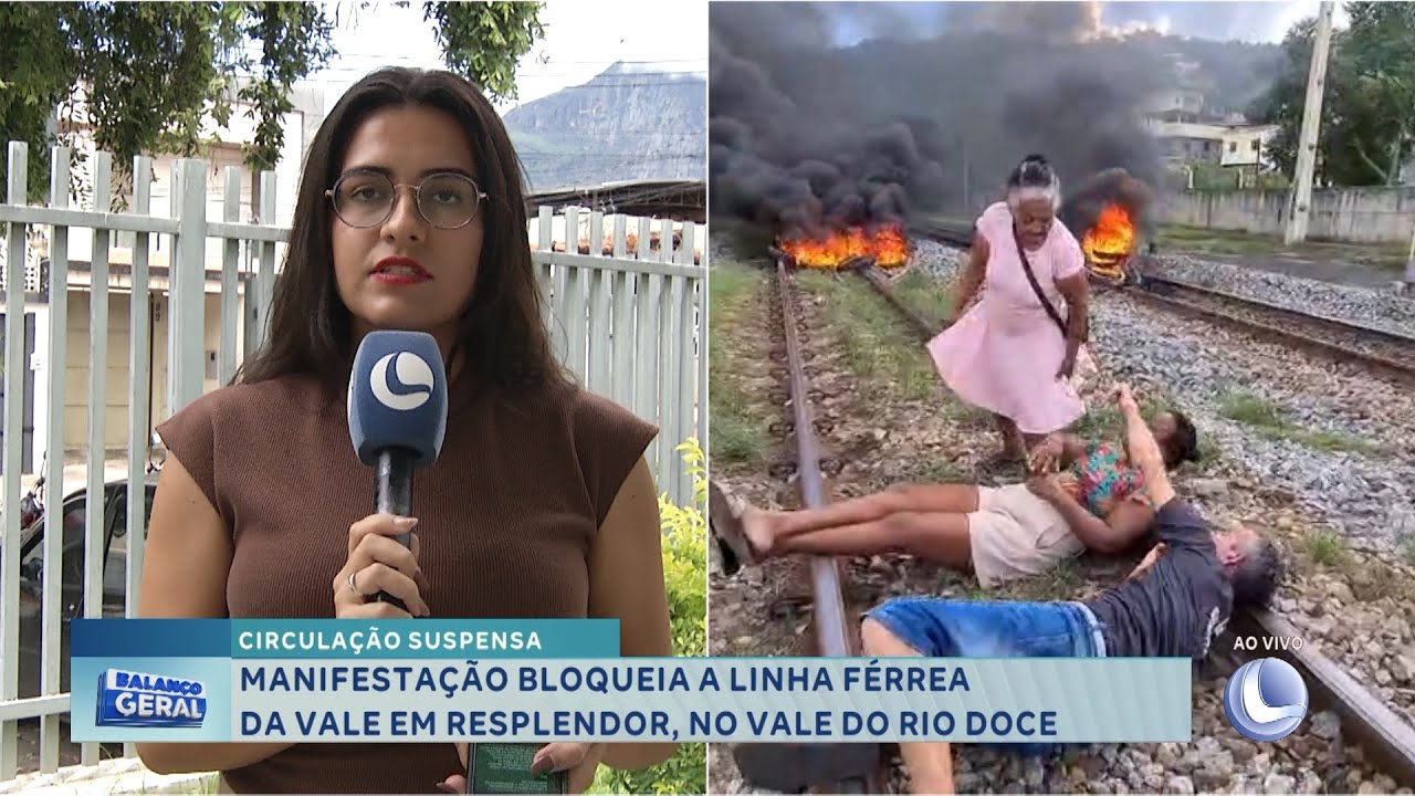 Manifesta&ccedil;&atilde;o: protesto bloqueia linha f&eacute;rrea da Vale e suspende circula&ccedil;&atilde;o em Resplendor.