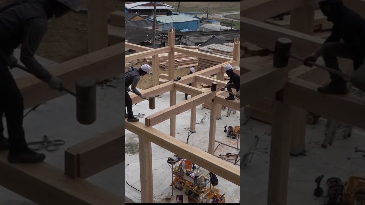 Процесс изготовления прекрасного ханока. Опытный корейский плотник