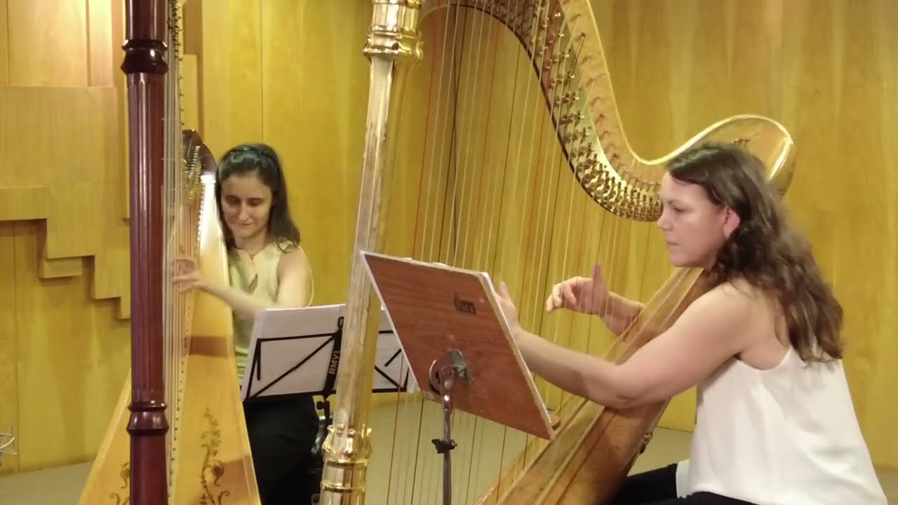 C. Gomes. Abertura da Ópera IL Guarany. Liuba Kletsova & Paola Baron, harpa