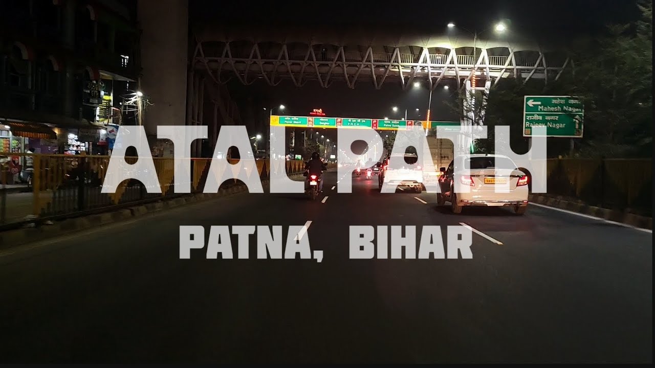 Night view of Atal Path, Patna.