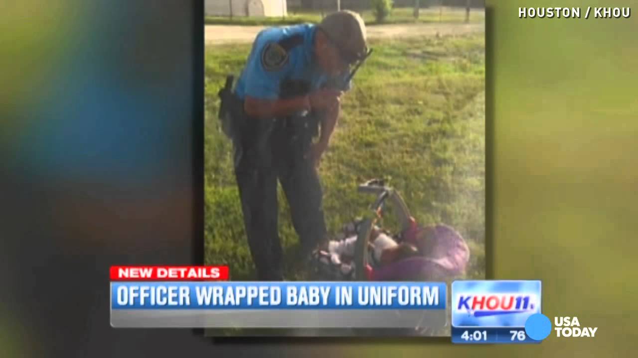 Jogger finds missing baby 'in the grass' along road