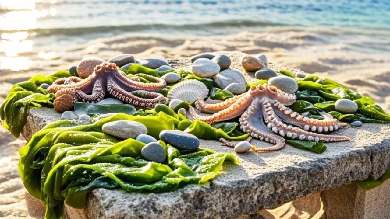今天牛牛撿了好幾張海帶，非常鮮嫩，真想給大家都分一點！【牛牛赶海海鲜】