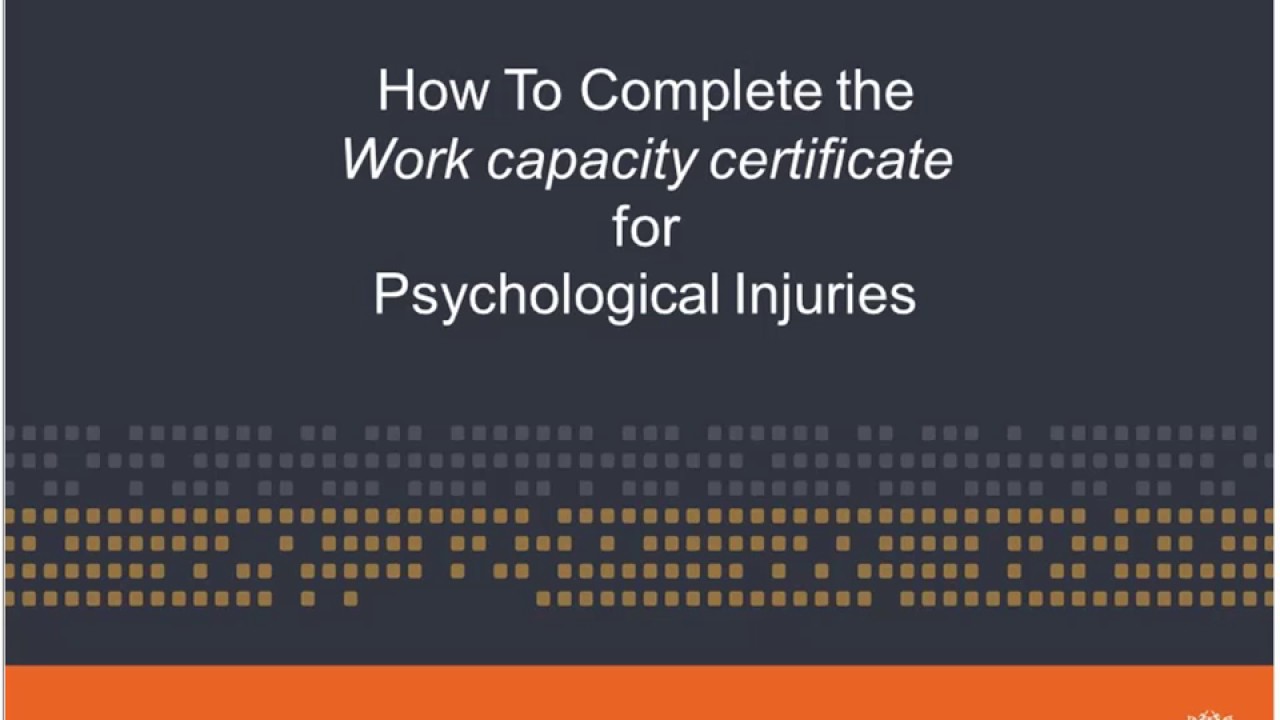 Tips on how to complete the Work capacity certificate