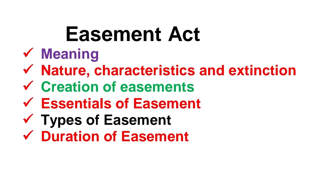 What is easement under Indian easement Act 1882 | Easement act 1882