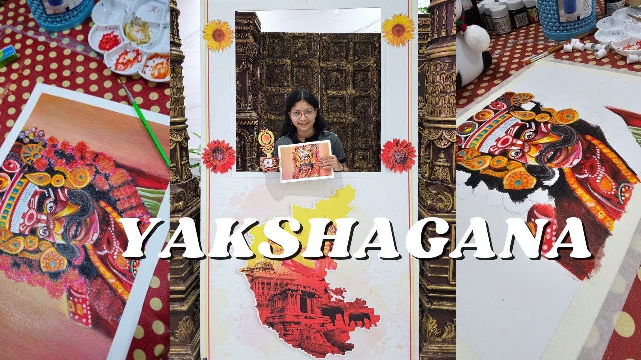 Yakshagana Painting | Kannada Rajyotsava special | Acrylic Painting | Karnataka Rajyotsava painting