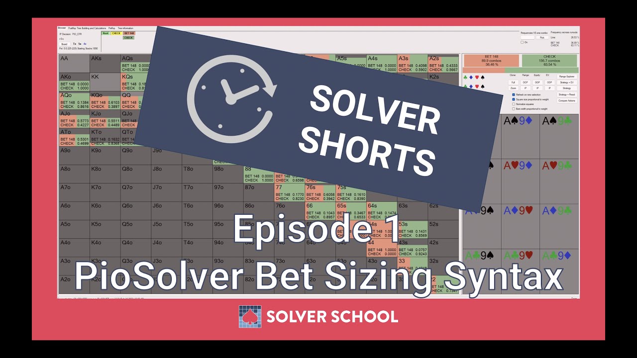 Solver Shorts Episode 1: PioSolver Bet Sizing Syntax
