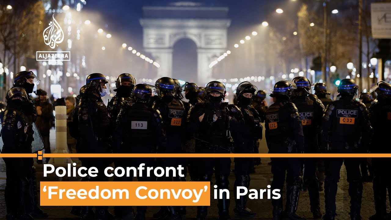 France: Police fire tear gas to stop &lsquo;Freedom Convoy&rsquo; in Paris | Al Jazeera Newsfeed