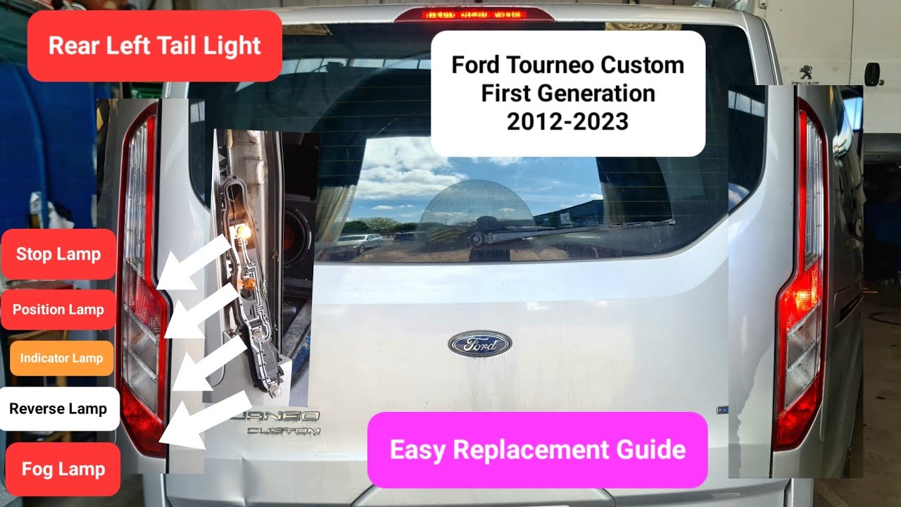how to change brake light | REMOVE taillight on Ford Tourneo Custom 2019 #hiddenscrew