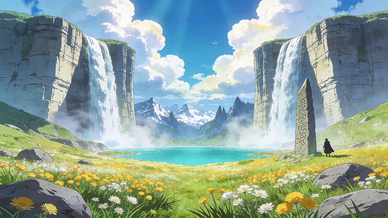 The Twin Falls Sanctuary | Peaceful Fantasy Music & Sacred Valley Ambience