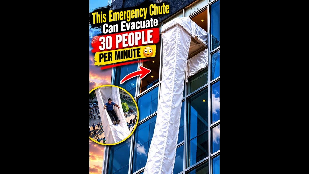 This Emergency Chute Can Evacuate 30 People Per Minute 😳#EmergencyEscape