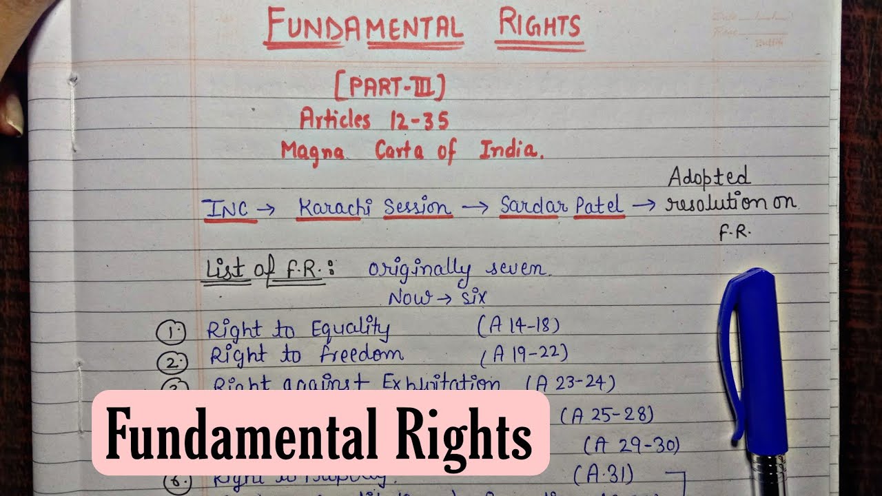 Fundamental Rights (Part-3) || Handwritten Notes || Lec.12 || Indian Polity || An Aspirant !