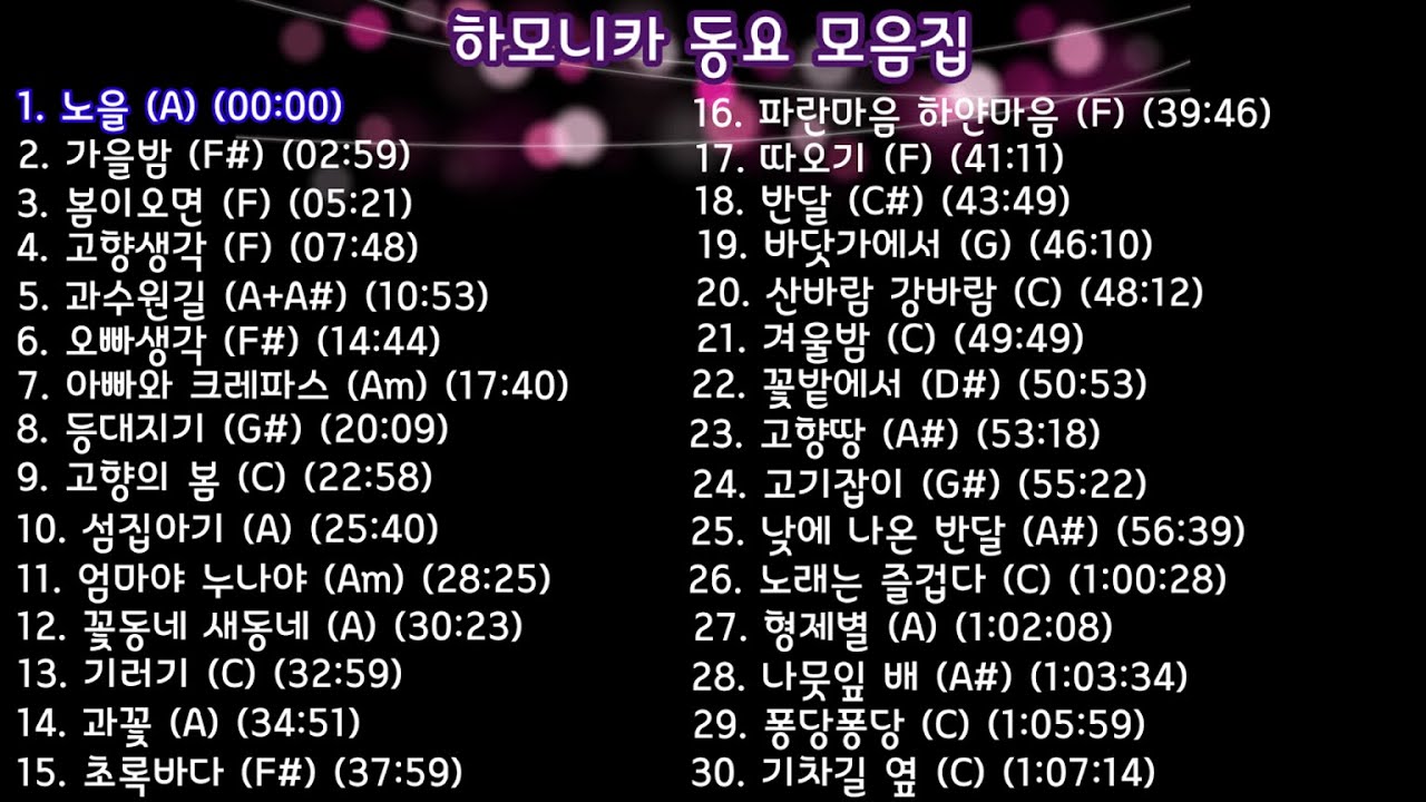 하모니카 동요 모음집 / 하모니카 연주 / 연속듣기