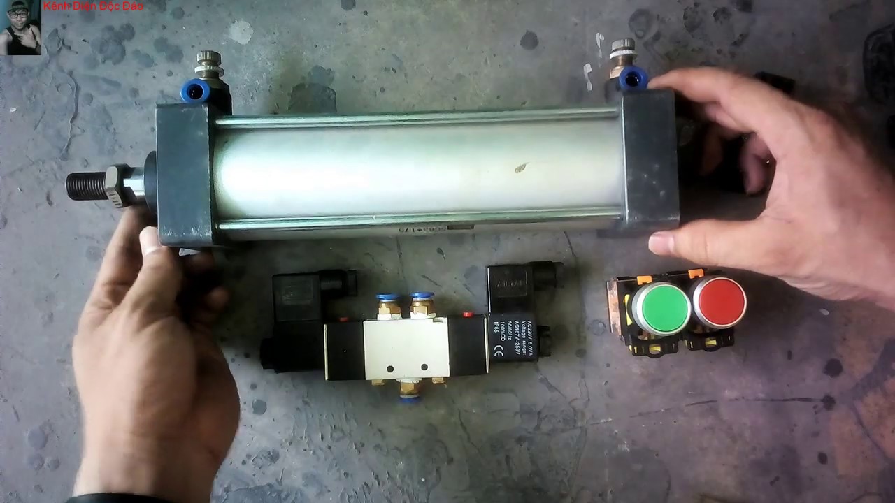 đấu van điện từ [van solenoid] 2 đầu với nút nhấn | Kênh Điện Độc Đáo - Trần Chiến