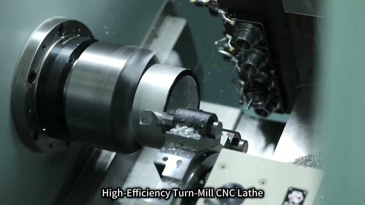 Dual Turret CNC Lathe Machining Demonstration High-Efficiency Turn-Mill CNC Lathe#cncmachine #cnc
