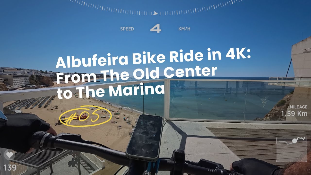 🚴‍♂️ Quick Albufeira Bike Tour in 4K: From The Old Center to Colorful Marina 🌈 | Insta360 ACE Pro
