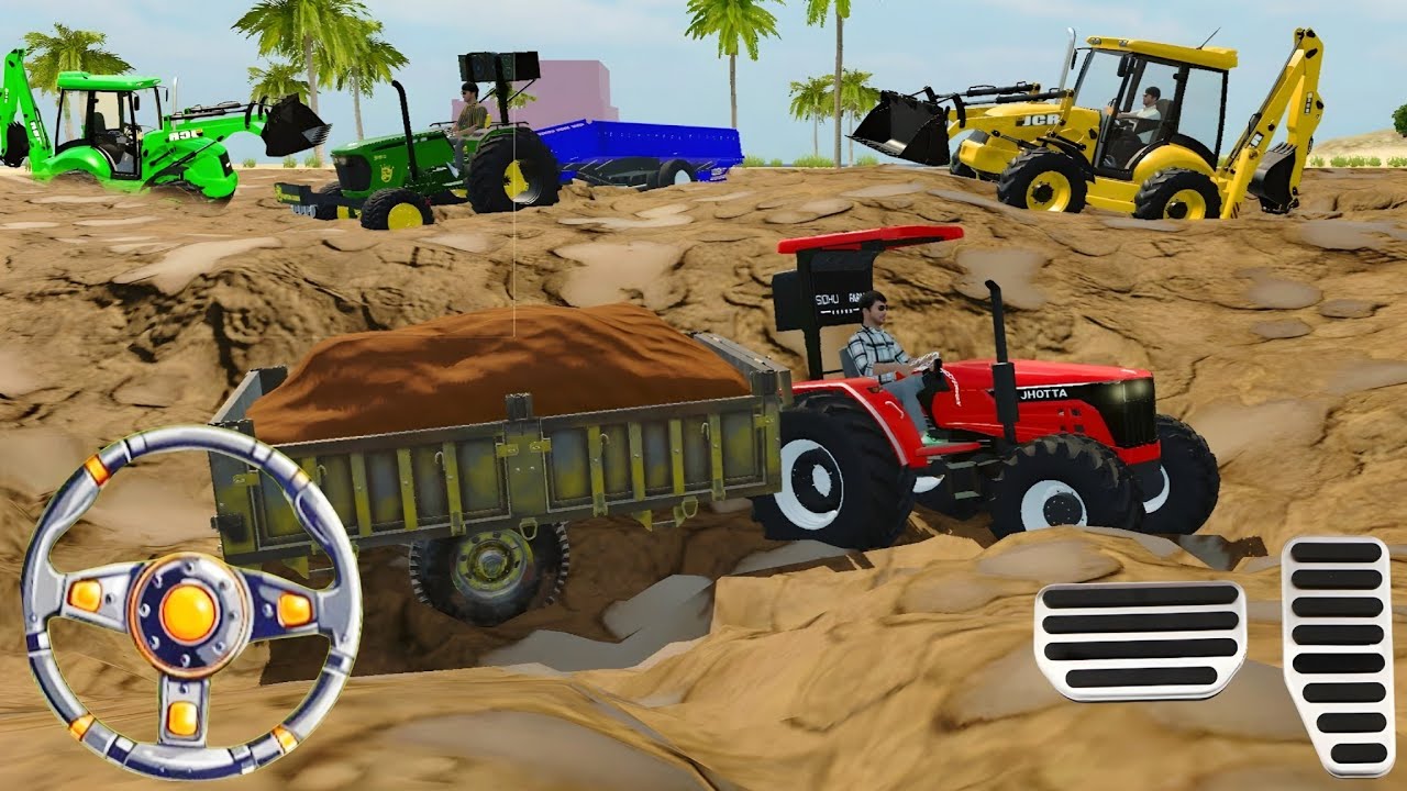 Drive Jcb,Dumper🌋, Holland tractor🚜, and JONDHER 🚜 Tractor Uploading(मिट्टी) mitti #tractor #gaming