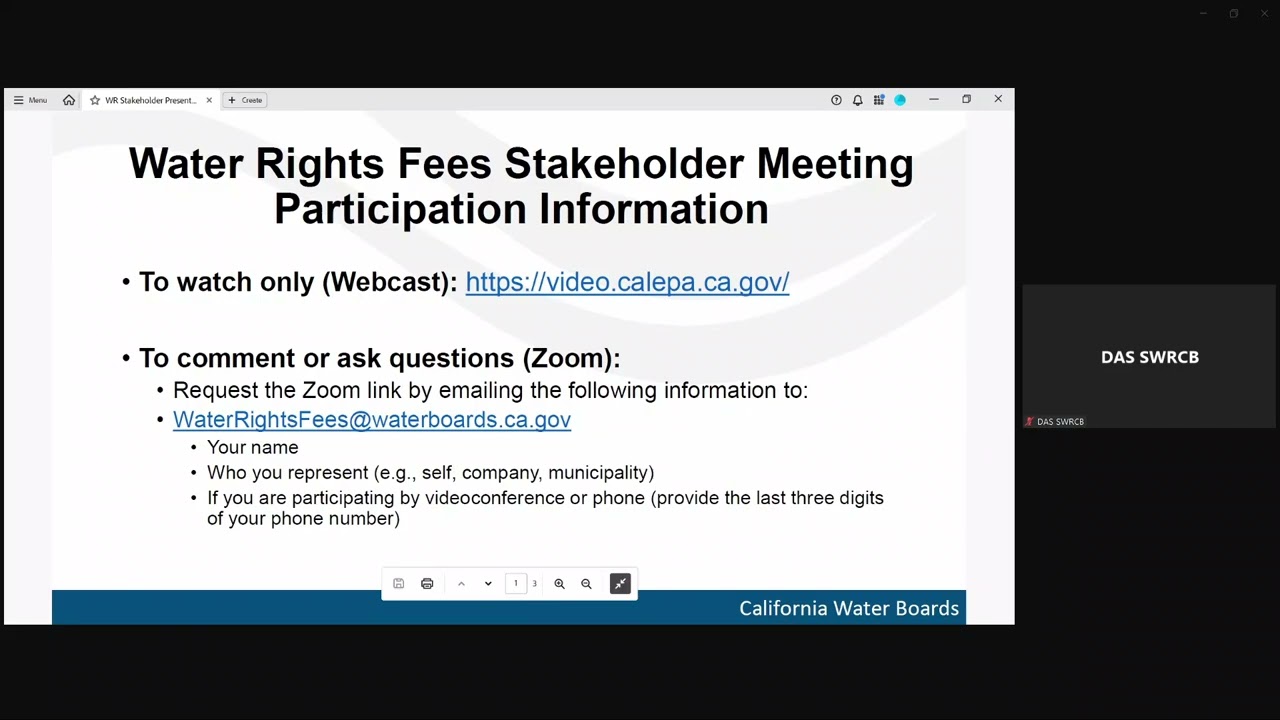 Water Rights Fees Stakeholder Meeting - March 5, 2026