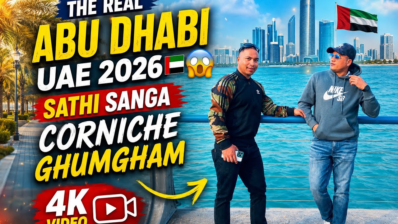 The Real Abu Dhabi UAE 2026 🇦🇪😱// Sathi Sanga Corniche GhumGham 4K Video 