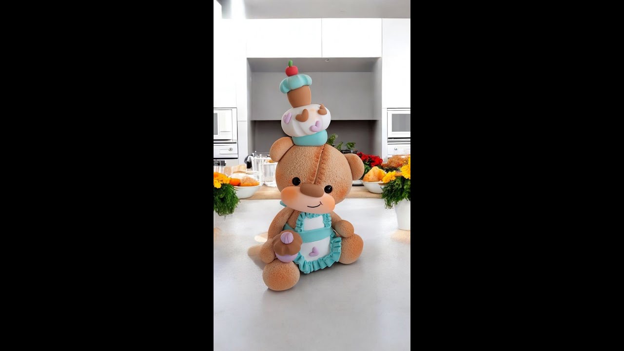 Como hacer un Osita pastelera en porcelanicron / Porcelanicron !  (En Vivo)