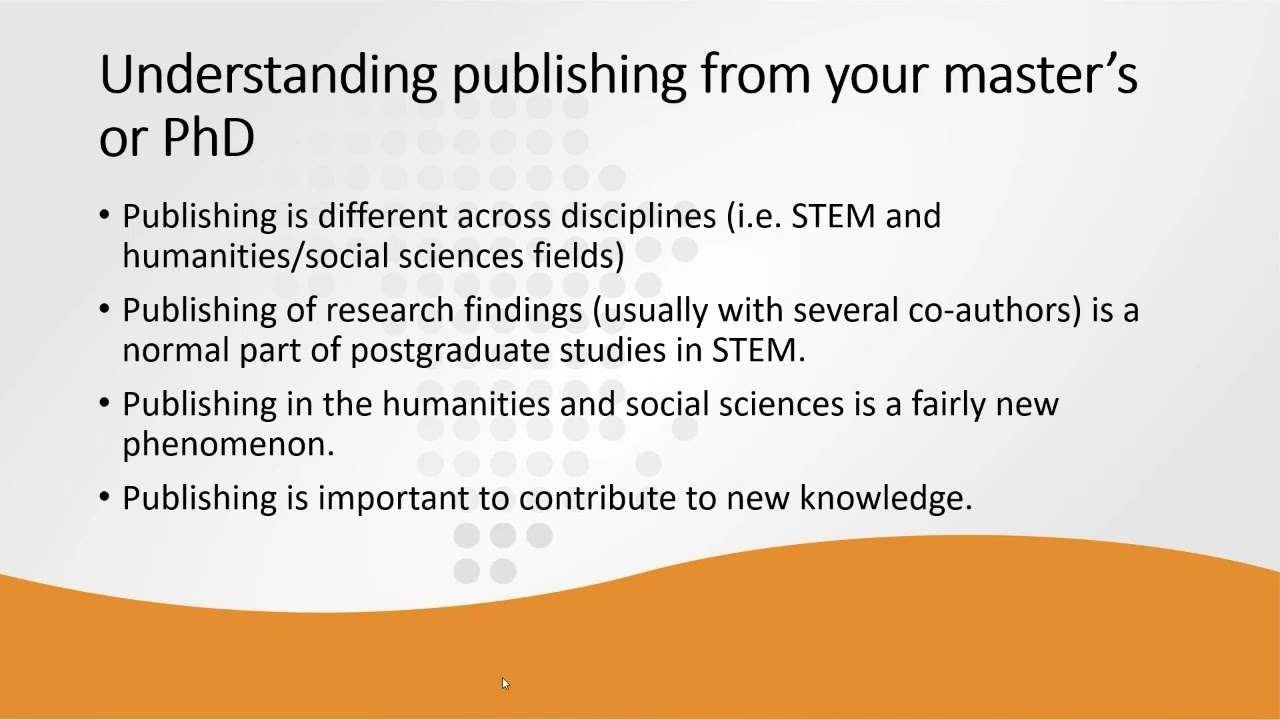 M&D workshop - Understanding publishing process - Prof Silinda