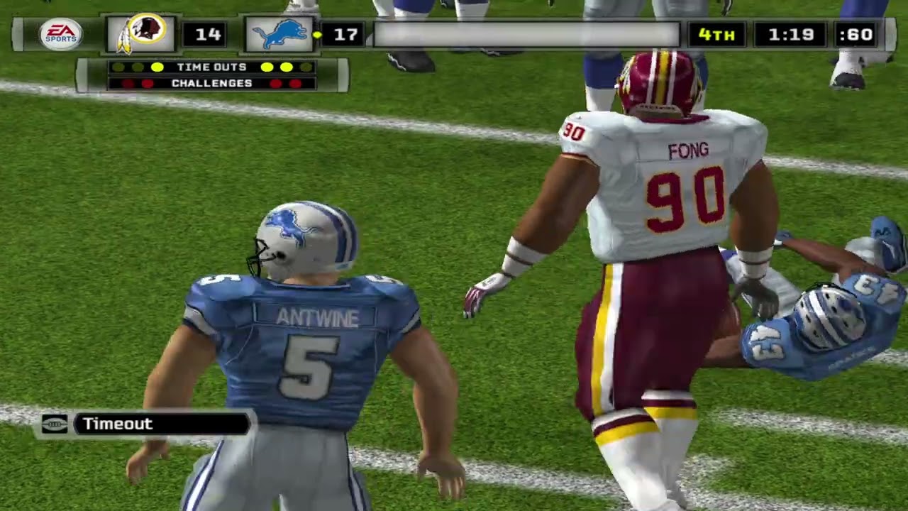 Madden 07 PC Franchise Mode - Detroit Lions vs Washington Redskins (Washington Redskins Final Game)
