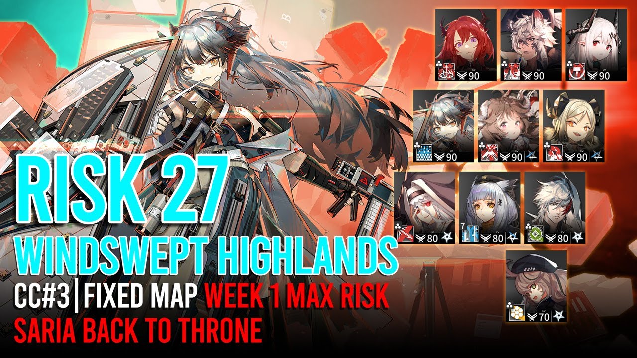 [Arknights] CC#3 Cinder Perma Map:Week 1 Max Risk (Windswept Highlands Risk 27)