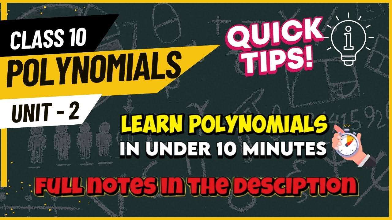 Class 10 CBSE Maths| Polynomial in under 10 mins