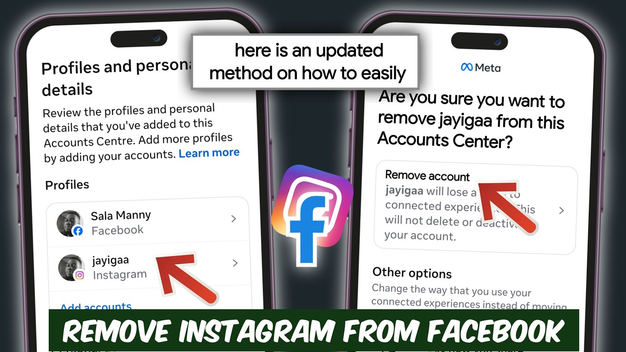 Как отвязать Instagram от аккаунтов Facebook в Центре управления аккаунтами (2026) | Как удалить ...